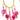 Beaded Dangle Earrings with Gold Hoops: Colorful Pink Statement Earrings - Miel Jewelry