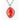 Cherry red resin, hematite and cubic zirconia necklace - Miel Jewelry