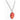 Cherry red resin, hematite and cubic zirconia necklace - Miel Jewelry