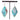 Chrysocolla diamond drop earrings - Miel Jewelry