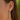 close up woman wearing DAINTY GOLD DROP EARRINGS: feminine vintage style  ROSE PINK EARRINGS ,styled for everyday wear 